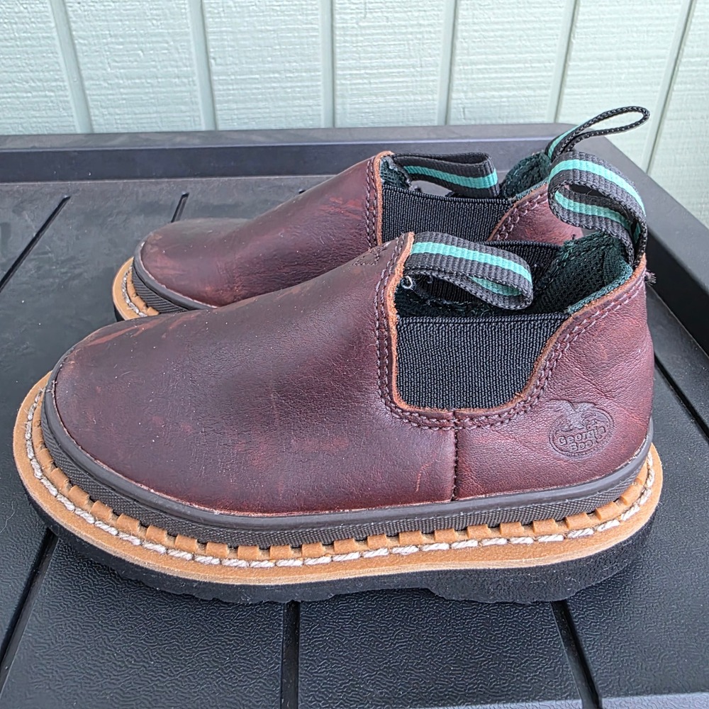 Georgia Giant Kids Romeo Boots Brown Leather Slip On Size 11 M GB74